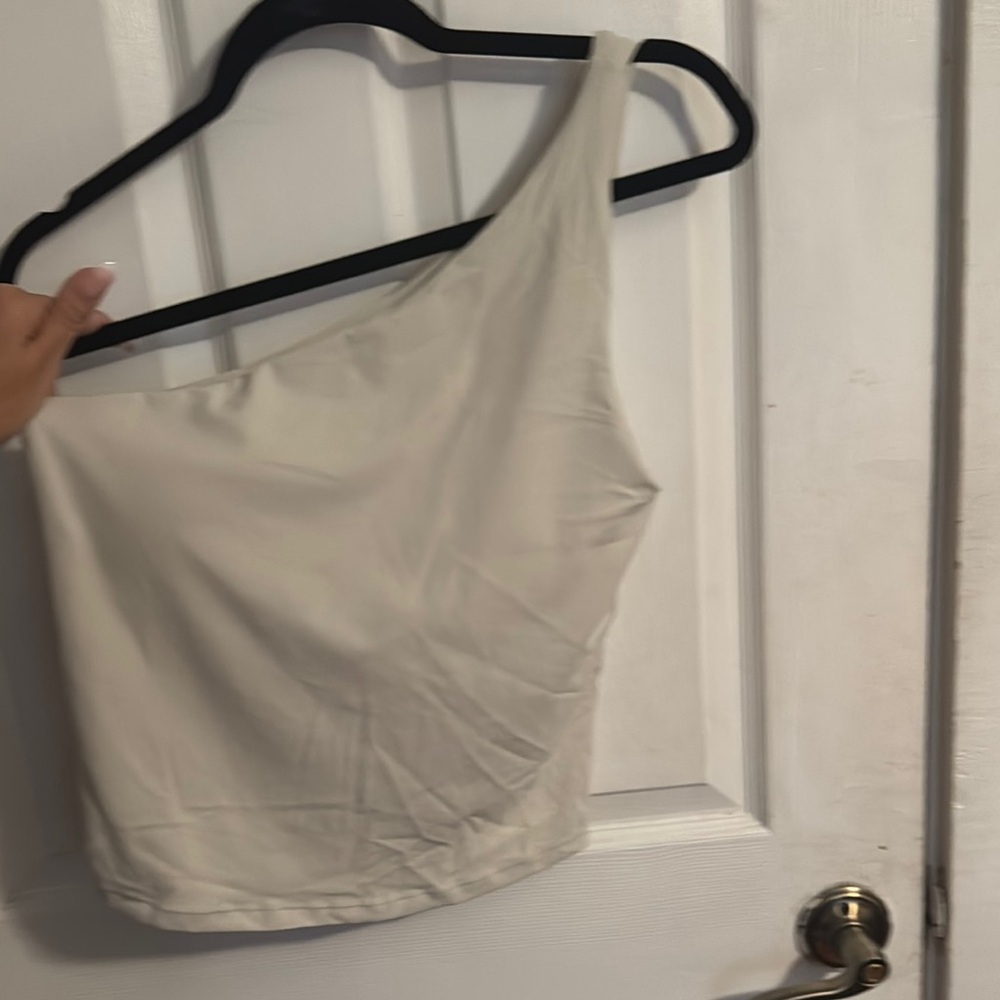 One-Shoulder Cream Top